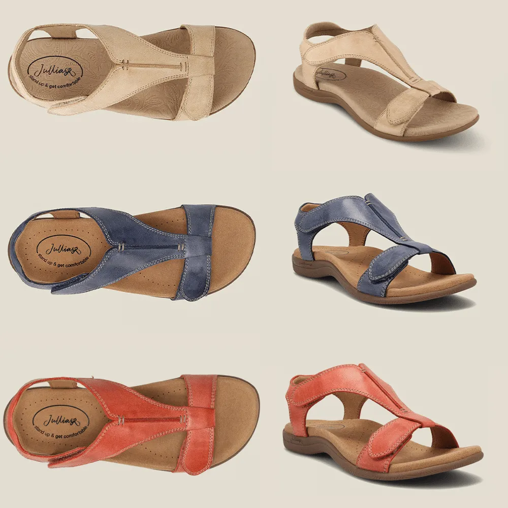 [#1 TRENDING SUMMER 2023] "The Show" Leather Adjustable Orthopedic Sandals