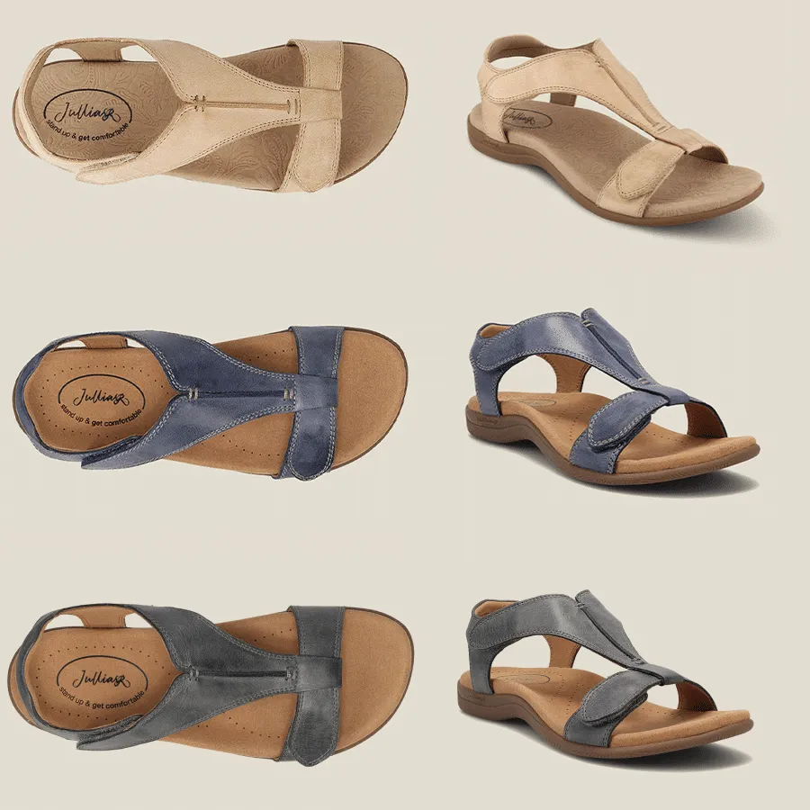 [#1 TRENDING SUMMER 2023] "The Show" Leather Adjustable Orthopedic Sandals