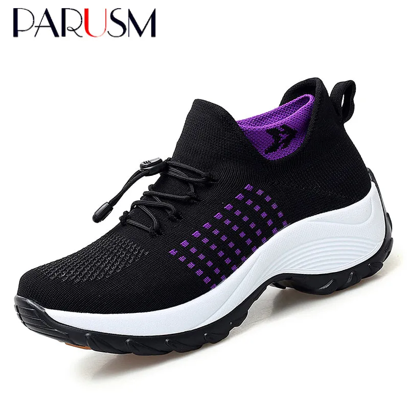 2022 Women Flat Platform Shoes Woman Sneakers For Women Breathable Mesh Tenis Ladies Shoes For Sock