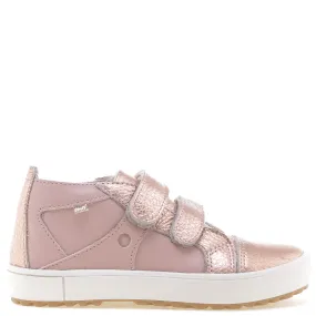 (2634-24) Low Velcro Trainers rose gold