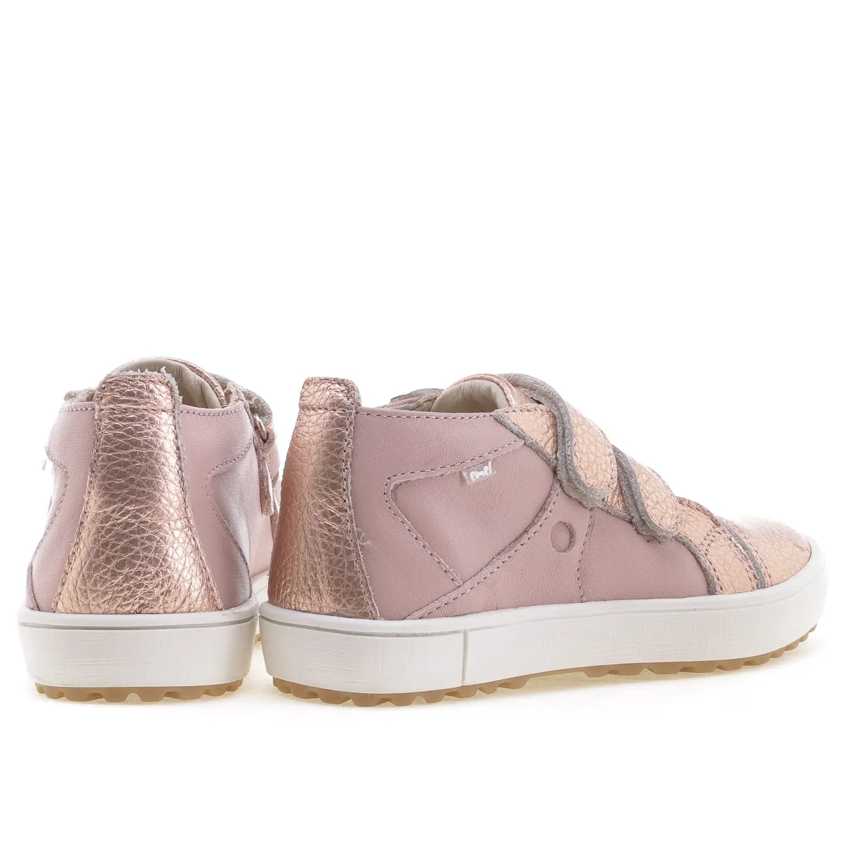 (2634-24) Low Velcro Trainers rose gold