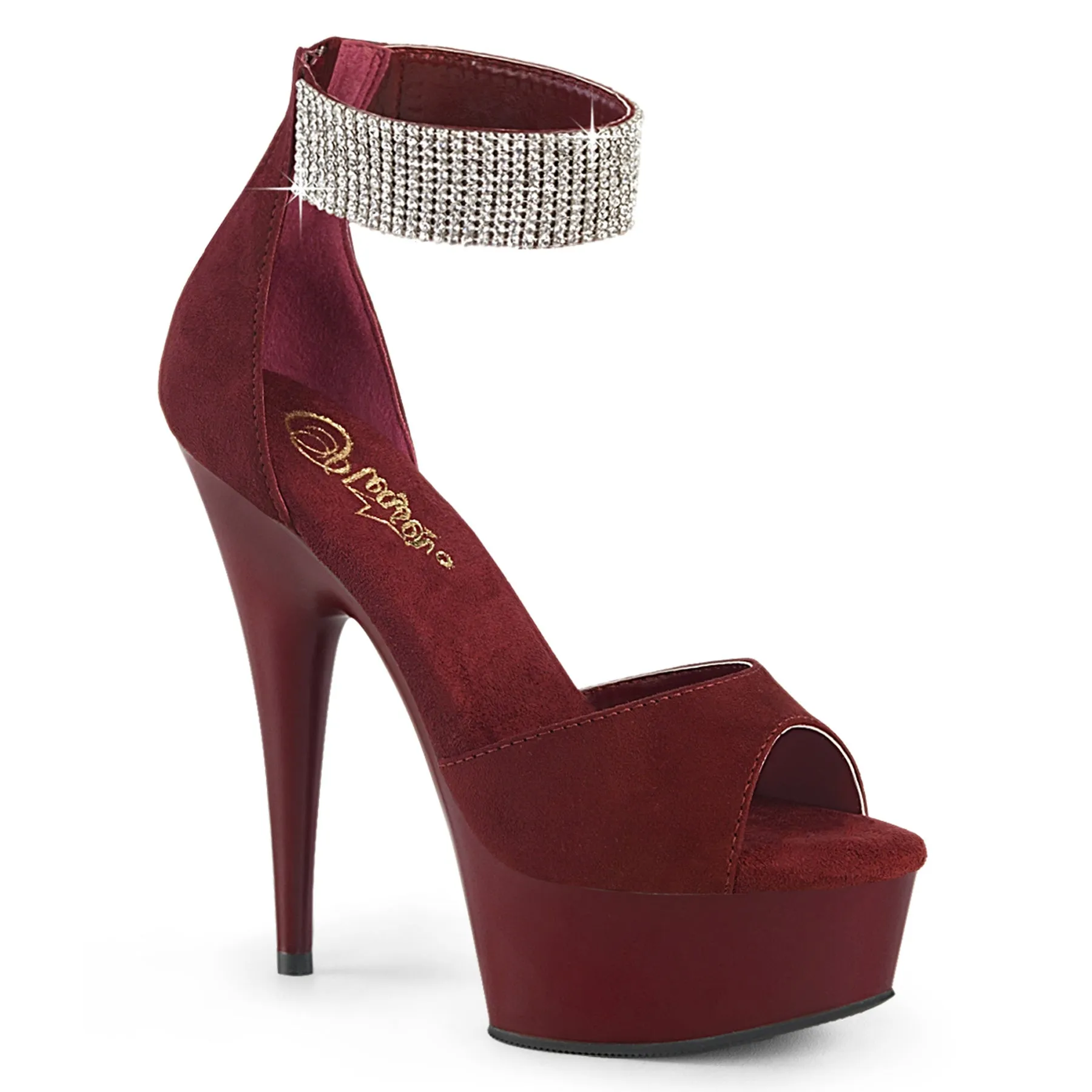 6 Inch Heel DELIGHT-625 Burgundy Suede