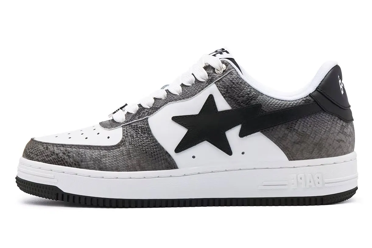 A BATHING APE STA SNAKE SKIN BLACK