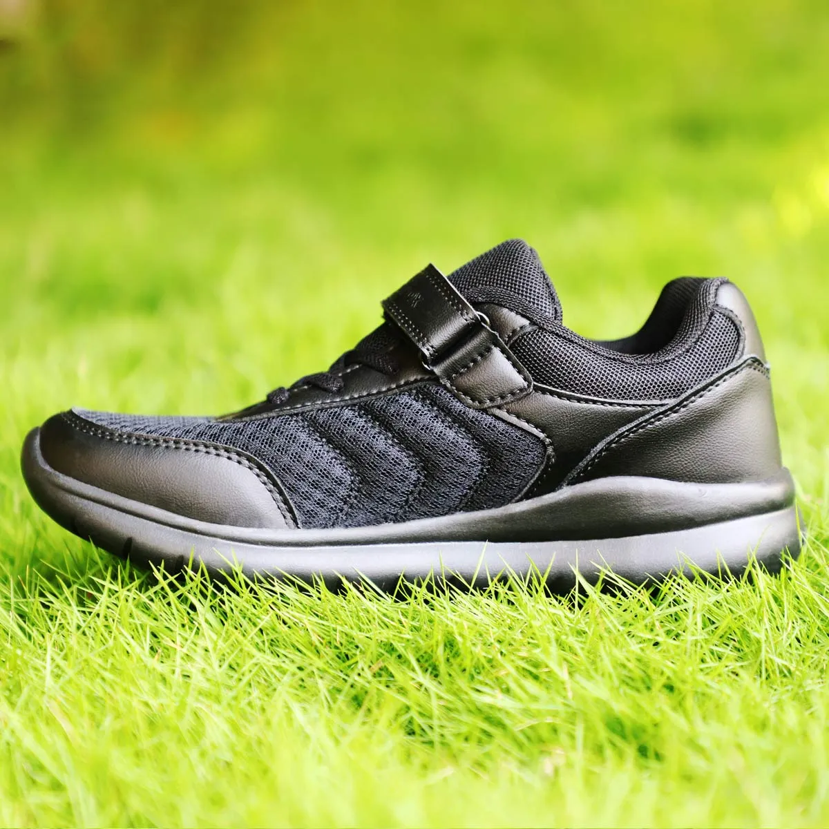 Arctic Fox Brisk Black Velcro School Shoes