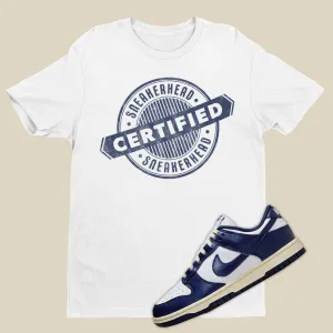 Certified Sneakerhead T-Shirt Matching Dunk Low Vintage Navy