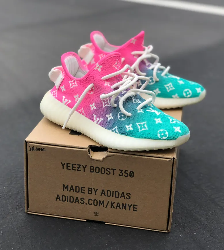 Custom Painted Adidas Yeezy's LV Ombre