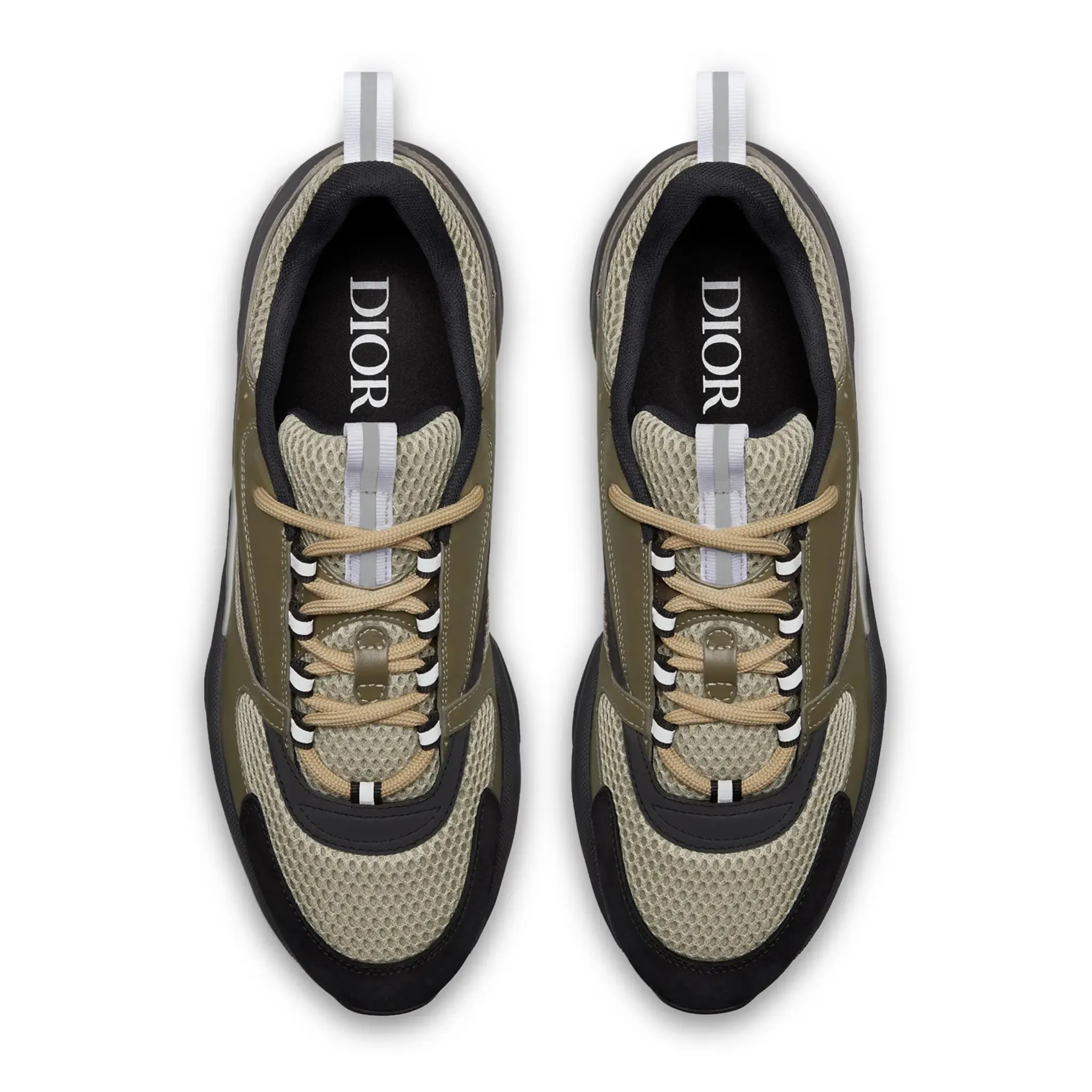 Dior B22 Khaki Black Calfskin Trainer