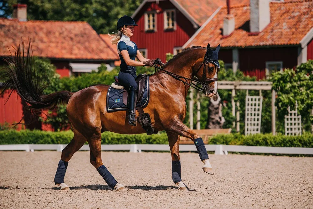 EQUESTRIAN STOCKHOLM NAVY SWEDEN FLAG DRESSAGE PAD