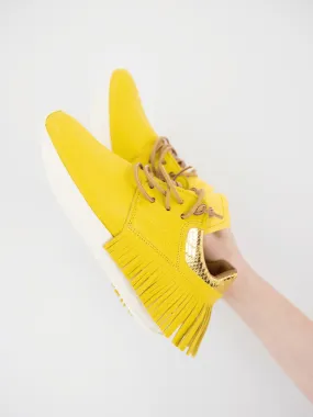 Esseutesse Leather Fringe Sneaker - Limoncello