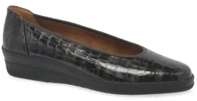 Gabor Piquet 06.400 Womens Leather Slip On Ballerina Shoe