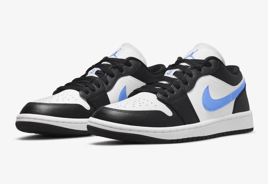 JORDAN 1 LOW BLACK UNIVERSITY BLUE WHITE (W)