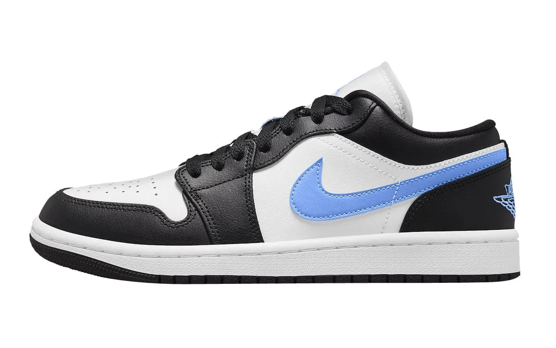 JORDAN 1 LOW BLACK UNIVERSITY BLUE WHITE (W)