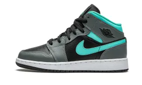 JORDAN 1 MID GREY AQUA GS