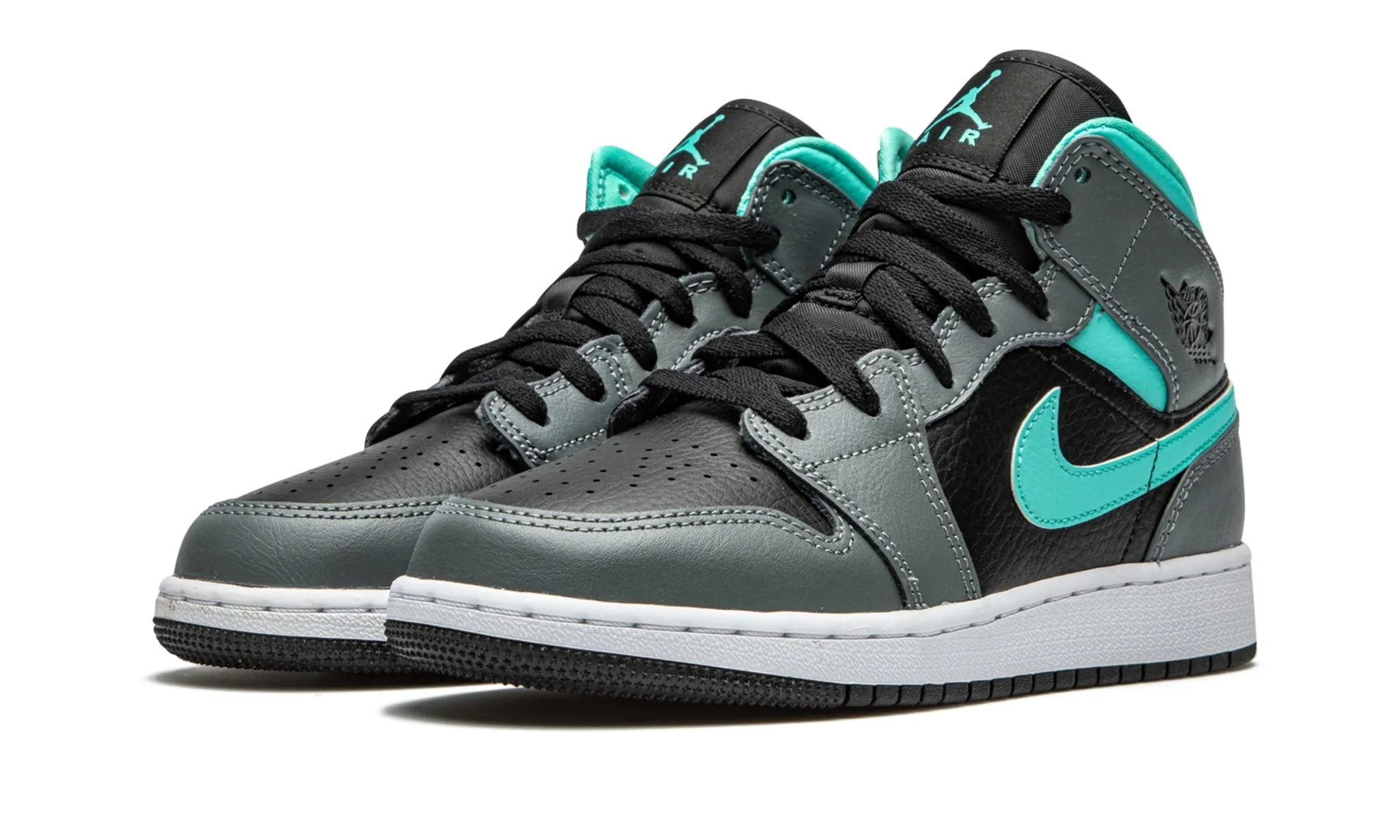 JORDAN 1 MID GREY AQUA GS