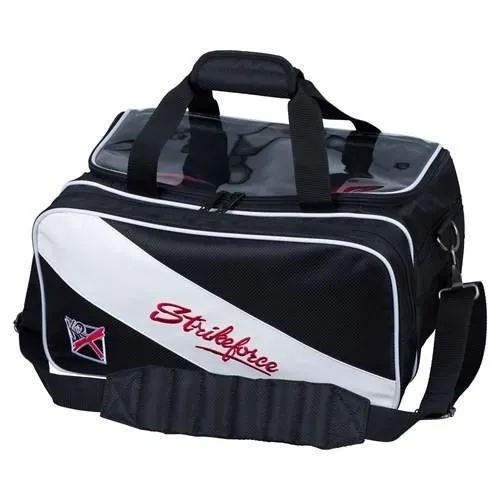 KR Strikeforce Fast Double Tote Bowling Bag Black/White Holds Shoes