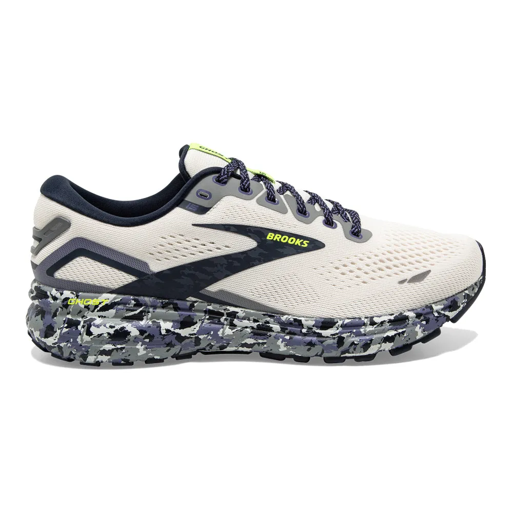 Men's Brooks Ghost 15, WhisperWhite/Eclipse/Nightlife, 15 D