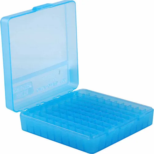 Mtm P-100 Flip-Top Pistol Ammo Box 1.3 Oal Blue Poly