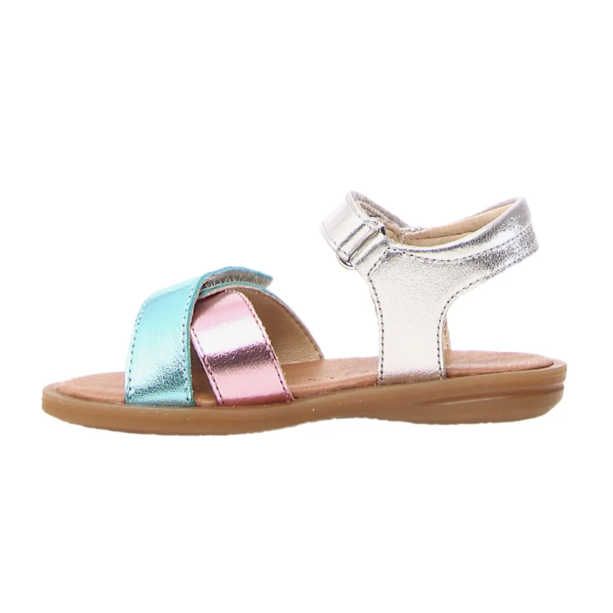 Naturino Girl's (Sizes 30-32) Turquoise/Pink/Silver Sandal