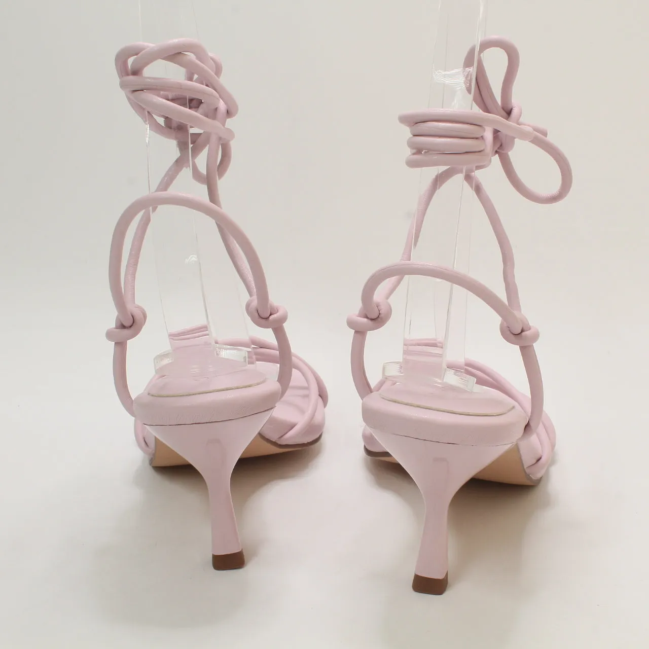 Odd Sizes - Womens OFFICE Maddox Strappy Knot Kitten Heel Sandals Pink - UK Sizes Right 5/Left 4