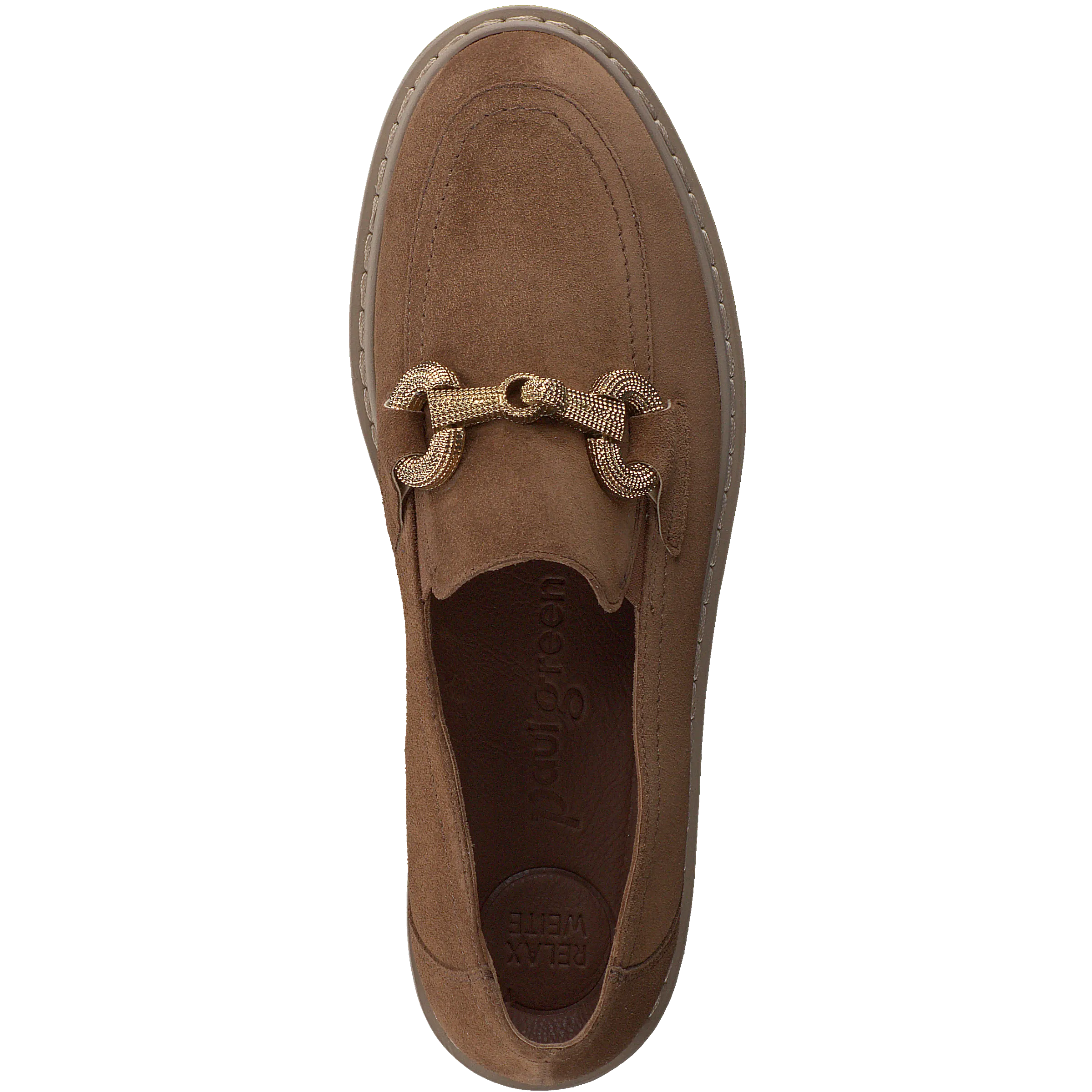 Paul Green Tan  Suede Chunky Loafer 1043