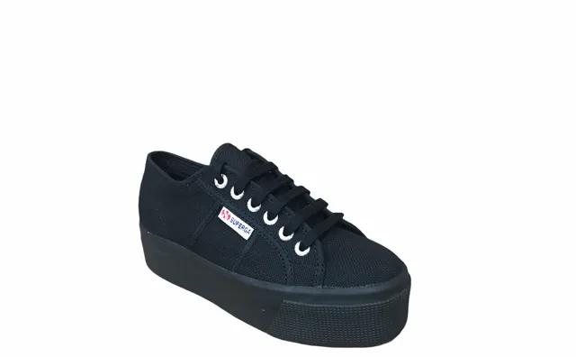 Superga women's sneakers shoe with wedge 2790 Cotw Up and Down line S9111LW 996 black