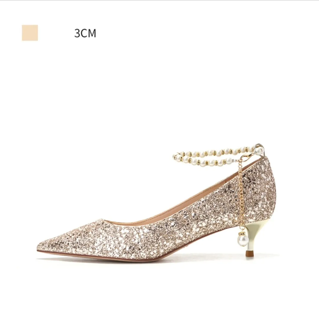 The Hera Wedding Bridal Champagne Gold Heels