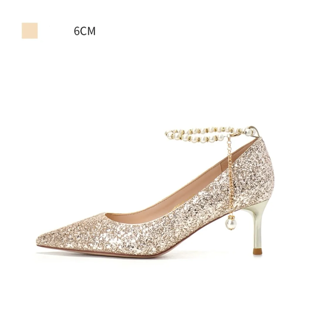 The Hera Wedding Bridal Champagne Gold Heels