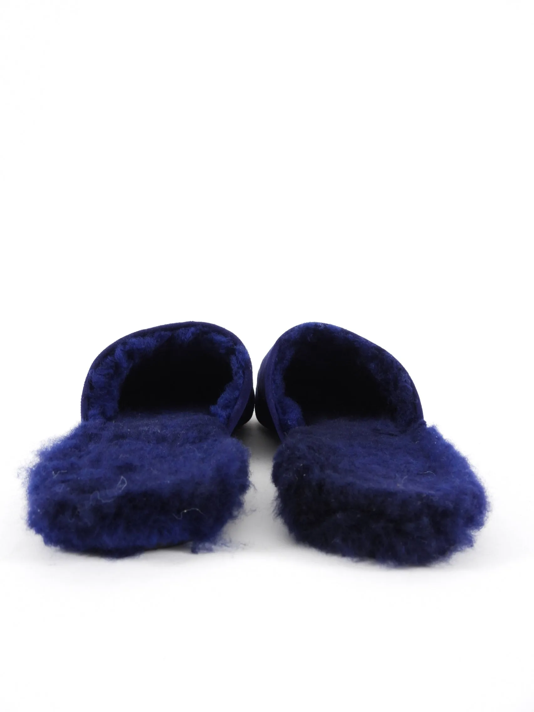 Tkees Ines Shearling Flat Slipper in Navy - USA 7