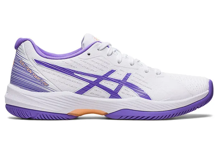 Women's Asics Solution Swift FlyteFoam, White/Amethyst, 9.5 B Medium