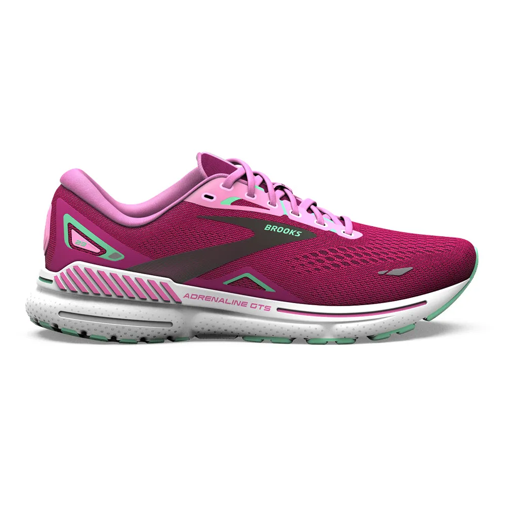 Women's Brooks Adrenaline GTS 23, Pink/Festival Fuchsia/Black, 9.5 B Medium