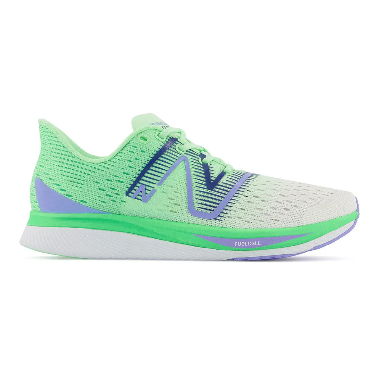 Women's New Balance FuelCell SuperComp Pacer, White/Vibrant Spring Glo, 8.5 B Medium